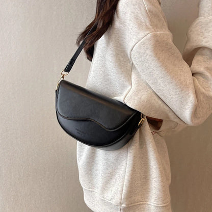 Women Vintage Saddle Bag With Wide Strap Crossbody - Smarsty