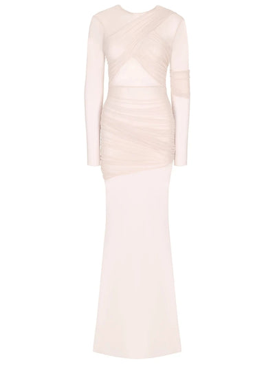 Articat Elegant Mesh Patchwork Long Sleeve Bodycon Party Club Evening Dress Sexy Double Layer Perspective Vestido Autum Clothing - Smarsty
