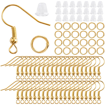 300Pc Hypoallergenic Earring Hooks Kit With Clear Backs - Smarsty