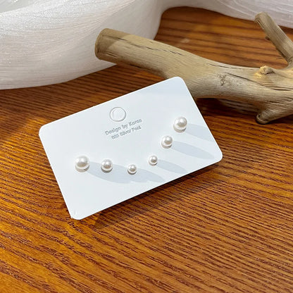 4 Pair Silver Heart Stud Earrings Set Cute Gift Everyday - Smarsty
