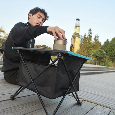 Outdoor Camping Storage Bag Large Capacity 600D Waterproof Oxford Foldable Bag with Front Pocket for Beach Table Accessories