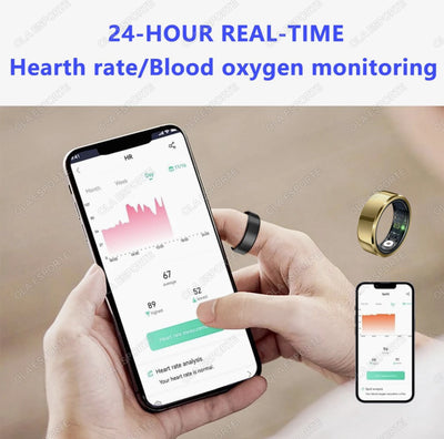 2025 Smart Ring Blood Pressure Heart Rate Sleep Monitoring Smartring IP68 & 5ATM Waterproof Multi-sport Mode Smartring Man Women - Smarsty