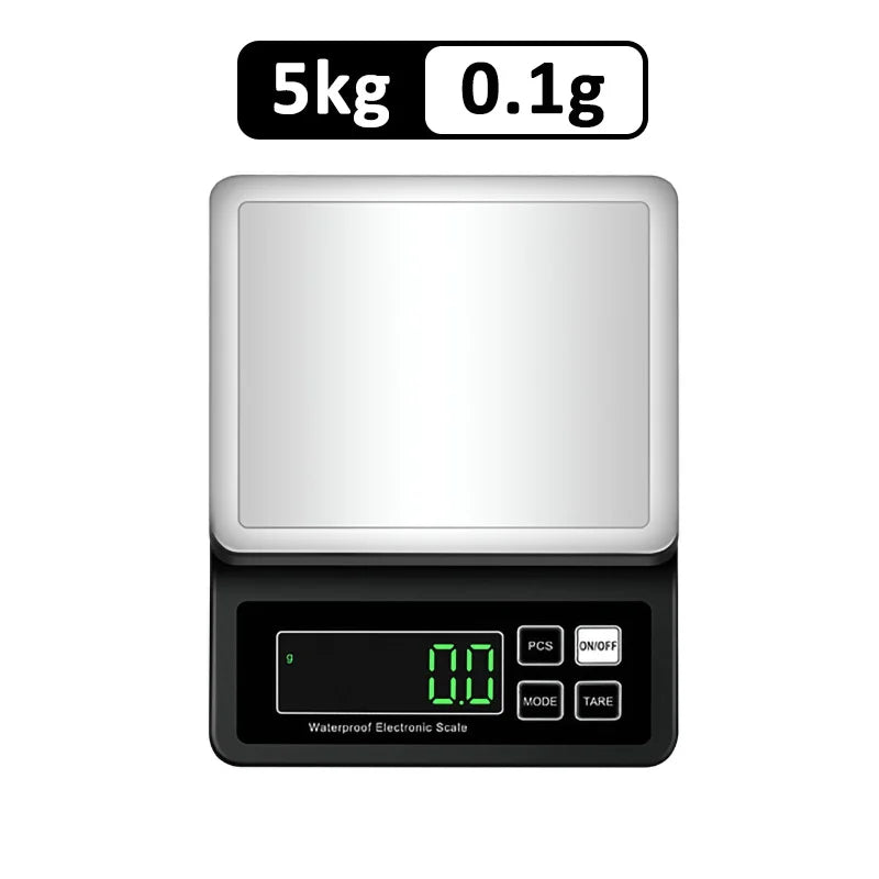Rechargeable Kitchen Scale IP67 Fully Waterproof Home Kitchen Scale 0.1g/1g High Precision Electronic Balance 3kg/5kg/10kg/15kg