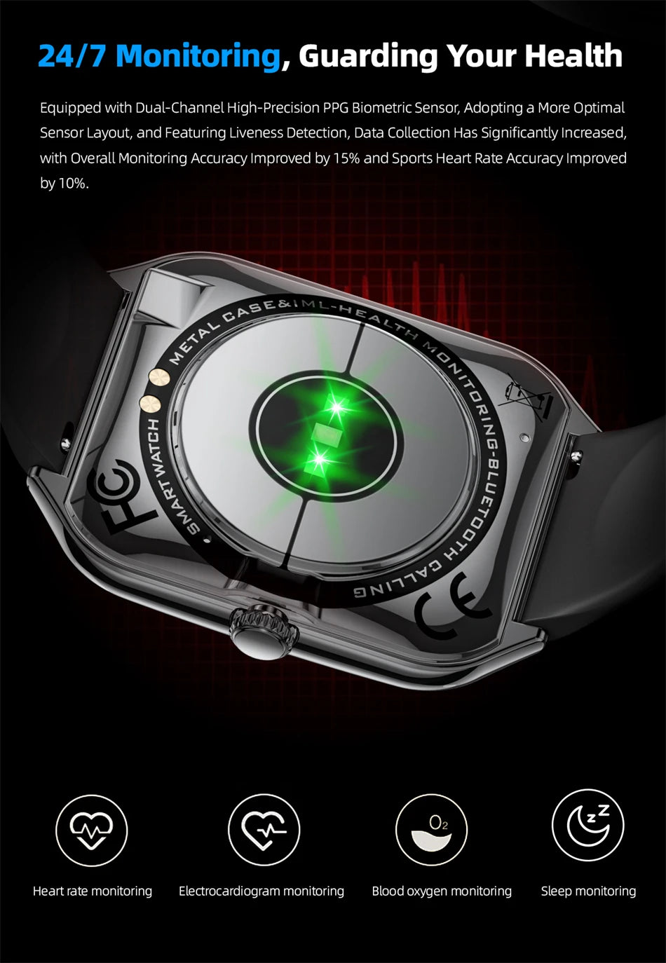 Ultra Thin Smart Watch for Men with AMOLED Screen - Smarsty