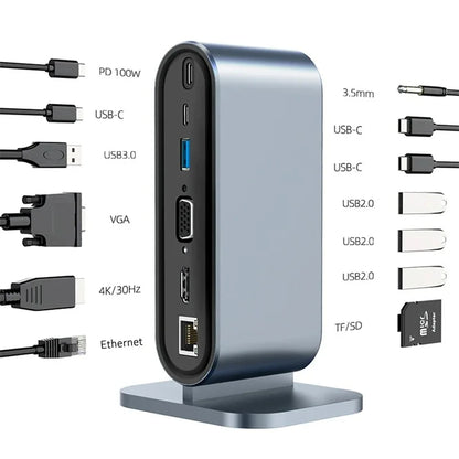 USB C Hub Docking Station Multiport 4K HDMI RJ45 VGA
