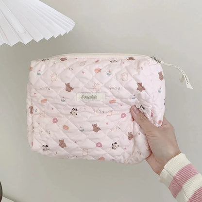 Large Capacity Women's Cosmetic Bags Cases Casual Ladies Small Storage Bag with Zipper Female Travel Clutch Bag Small Handbags - Smarsty