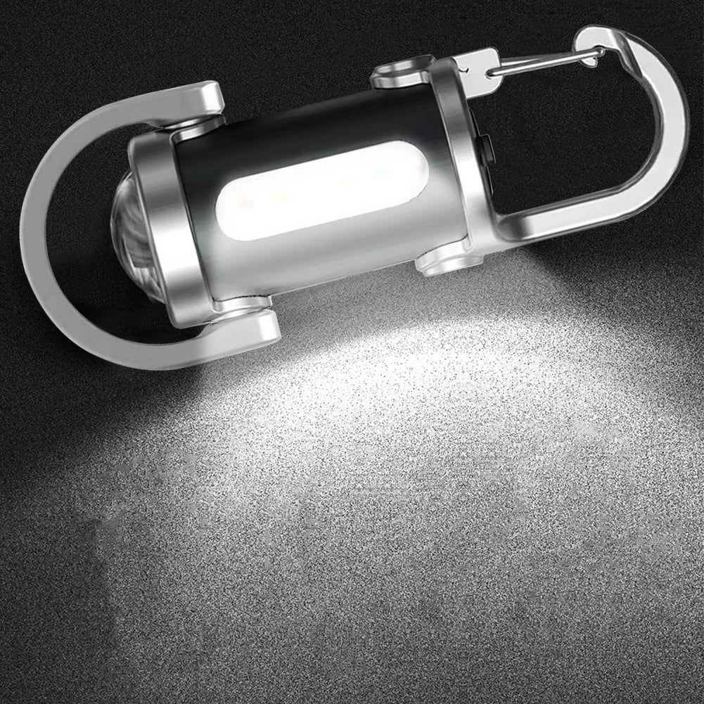 1200LM Super Bright Mini Keyring Torch LED Rechargeable Key Ring Torch for Outdoor Camping