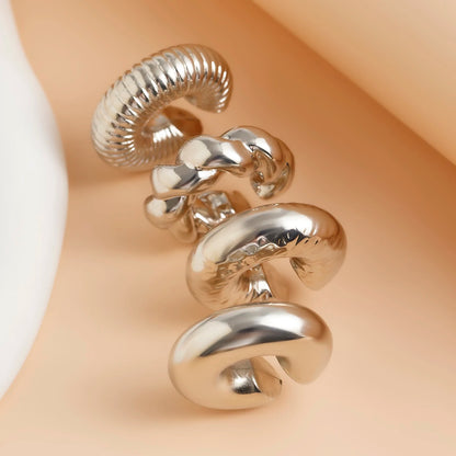 Ingemark 4Pcs Chunky Tube Clip Earrings for Women - Smarsty