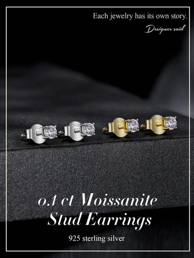 Moissanite Earrings 925 Sterling Silver D Color Studs - Smarsty