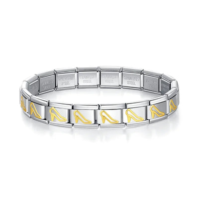 Womens Stainless Steel Charm Bracelet Elastic Fashion Bangle - Smarsty