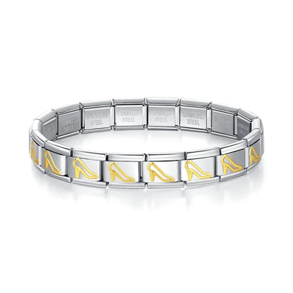 Womens Stainless Steel Charm Bracelet Elastic Fashion Bangle - Smarsty