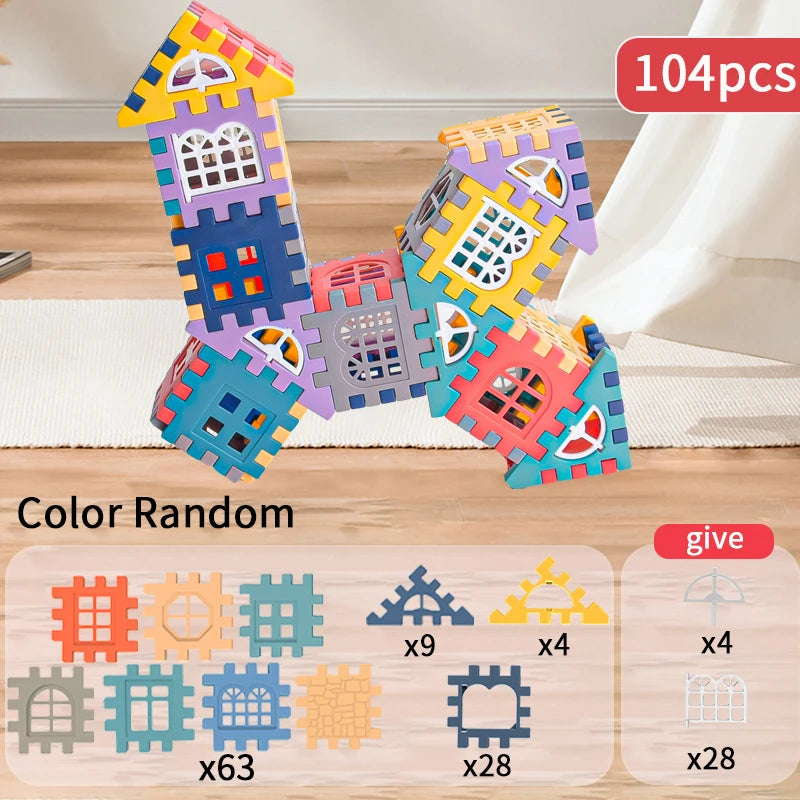 Large scale house building block simulation window design, kindergarten construction, creation of boys and girls large house bui - Smarsty