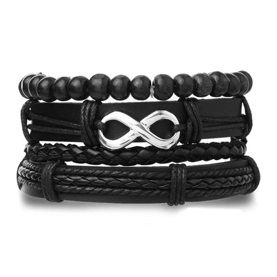 Men’s Leather Braided Bracelets Vintage Ethnic Wristband - Smarsty