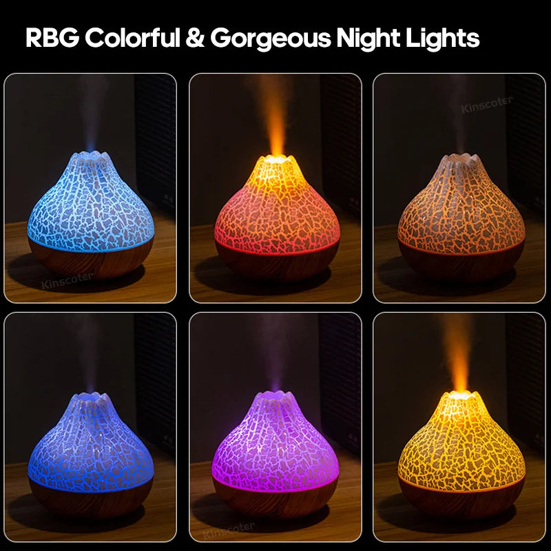 300ml Electric Volcano Air Humidifier with Colorful Mist - Smarsty