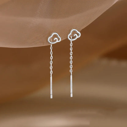 Trendy Long Tassel Heart Drop Earrings for Stylish Women - Smarsty