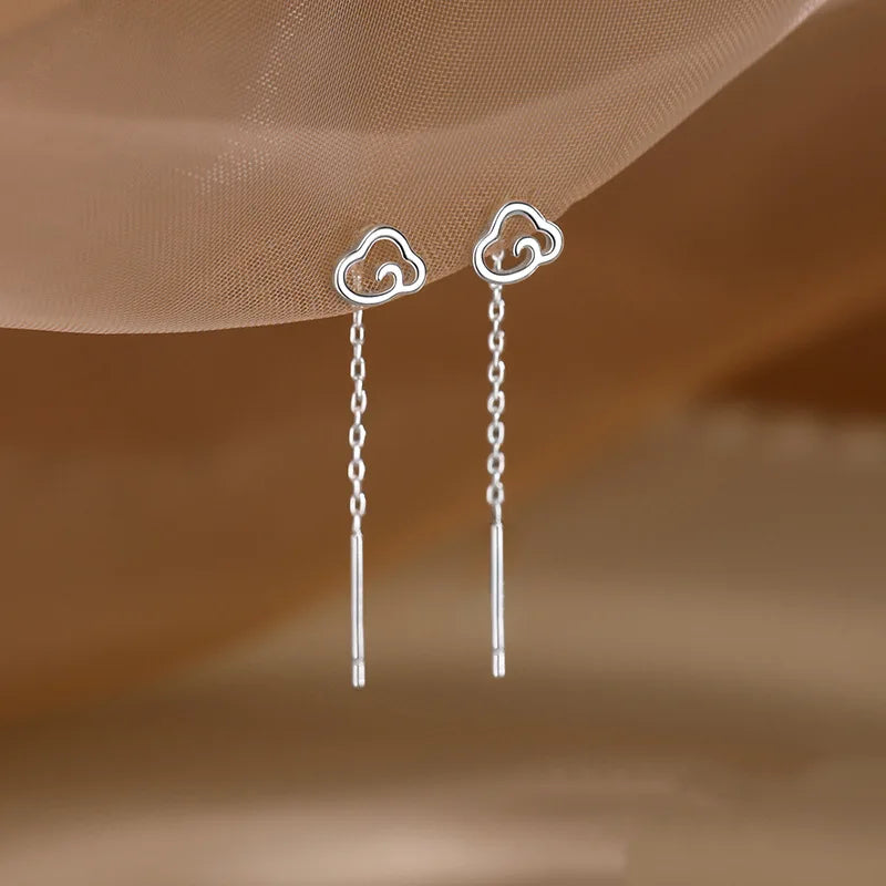 Trendy Long Tassel Heart Drop Earrings for Stylish Women - Smarsty