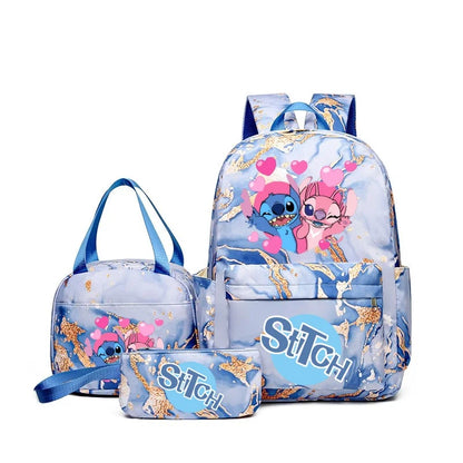 Cartoon Print Kids Backpack Set Large Capacity Lunch Bag - Smarsty