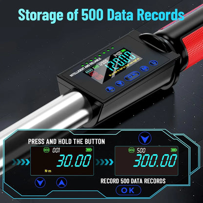 Seesii Digital Torque Wrench 1/2" Drive 340N.m 2% Torque Accuracy Electric Torque Wrench with 3 Adjustable Modes for Car Care