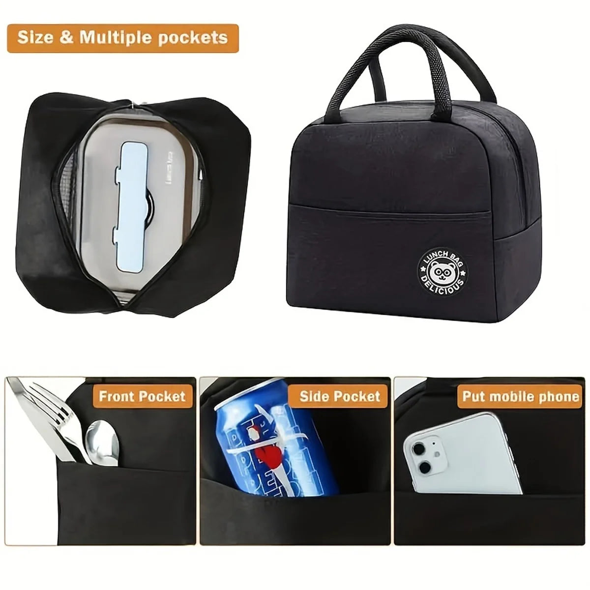 Large Capacity Insulated Lunch Bag For Bento And School - Smarsty