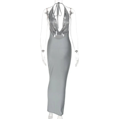Dulzura Autumn Women Halter Backless Midi Dress For Women Bodycon Sexy Party Elegant Outfits Evening Birthday Clothes Y2K 2024 - Smarsty