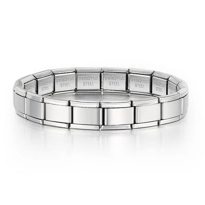 Gemosa Italian Stainless Steel Charm Bracelet Elastic Link Chain - Smarsty