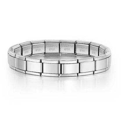 Gemosa Italian Stainless Steel Charm Bracelet Elastic Link Chain - Smarsty
