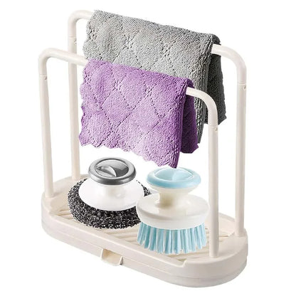 Kitchen Rag Drain Stand Kitchen Accessories Sink Drainage Shelf Sink Drain Storage Basket for Sponge Rag Wire Ball