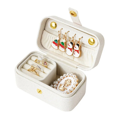 Portable Minimalist Pu Leather Jewelry Box for Travel - Smarsty