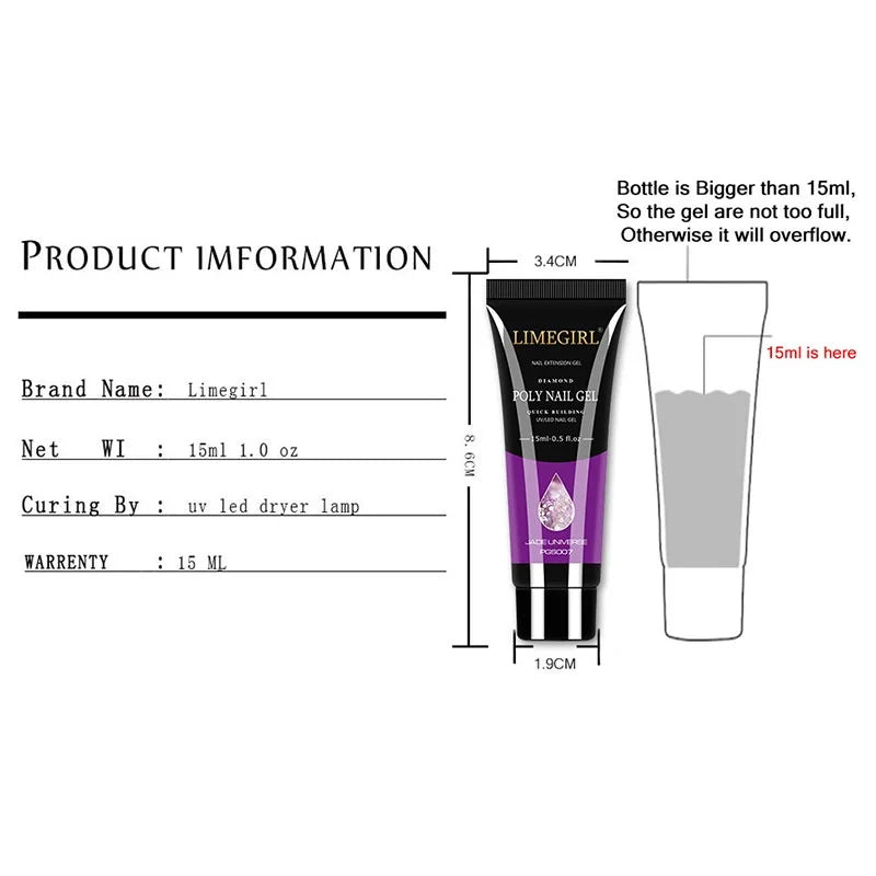 Nail Art Poly Gel Kit for Beginners with Soaking Solution - Smarsty
