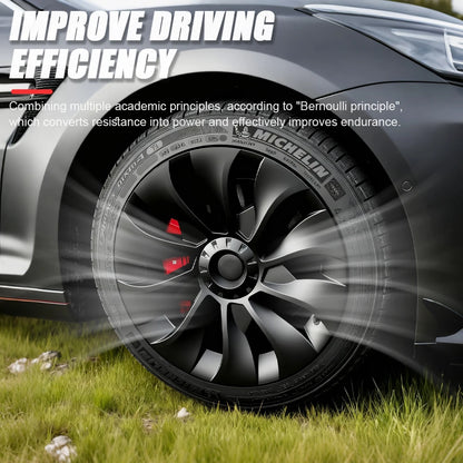 4PCS Hub Cap Performance Replacement Wheel Cap Automobile Full Rim Cover Accessories for Tesla Model 3 18 Inch Hubcap 2018-2023