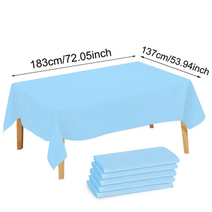 Multi Solid Color Disposable Plastic Tablecloth for Events - Smarsty