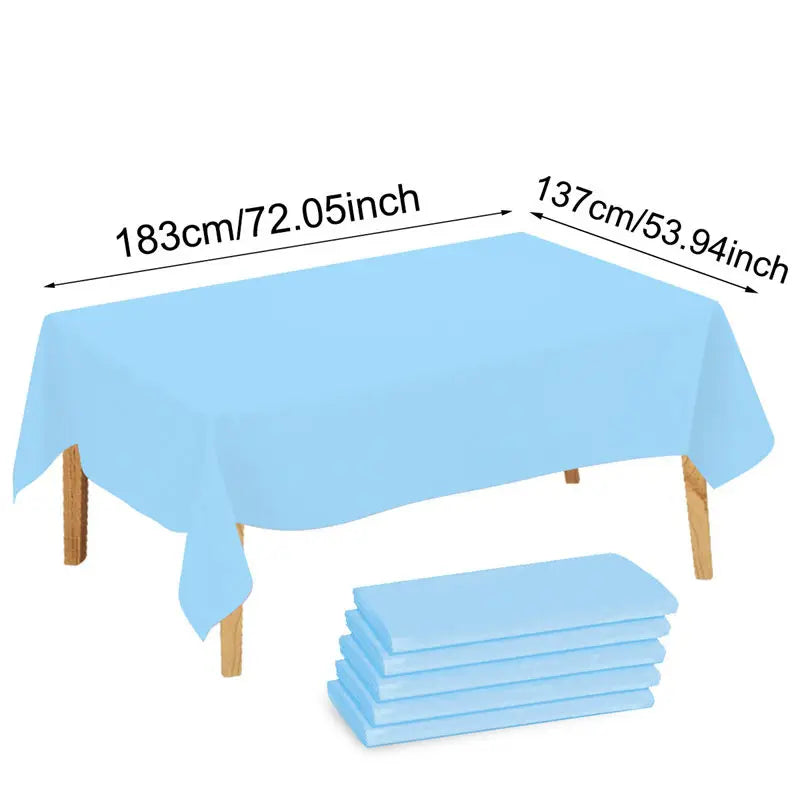 Multi Solid Color Disposable Plastic Tablecloth for Events - Smarsty