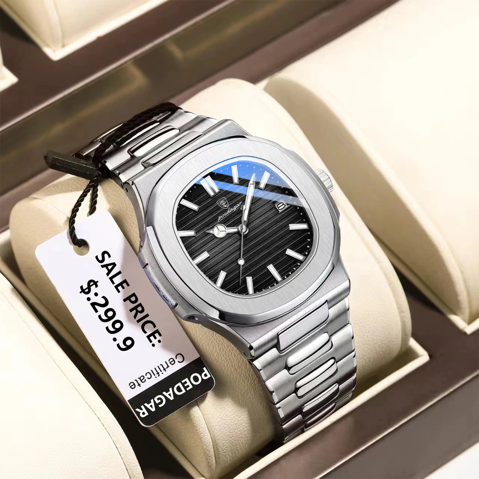 Luxury Waterproof Quartz Men Watch with Luminous Dial - Smarsty