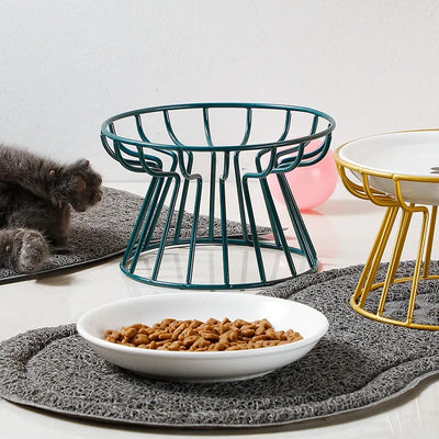 Ceramic Raised Pet Bowl for Cats and Dogs - Smarsty