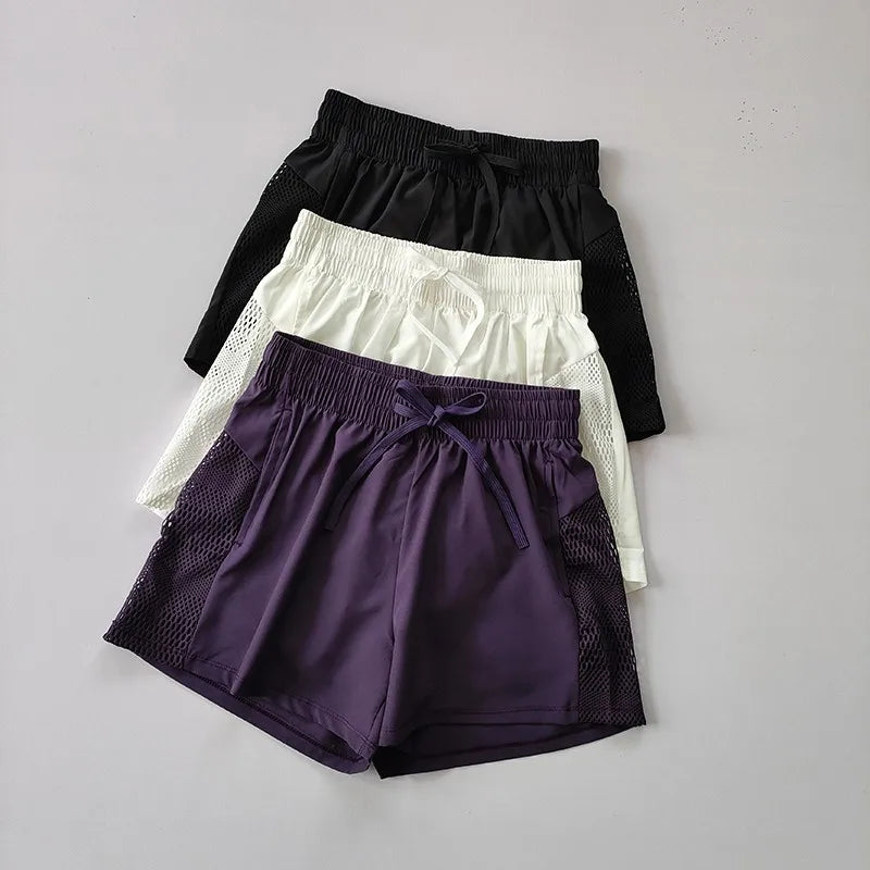Women's Yoga Shorts High Waist Sport Fitness 2 in 1 Workout Shorts Running Pants Sports Shorts Casual Gym Quick Drying Shorts - Smarsty