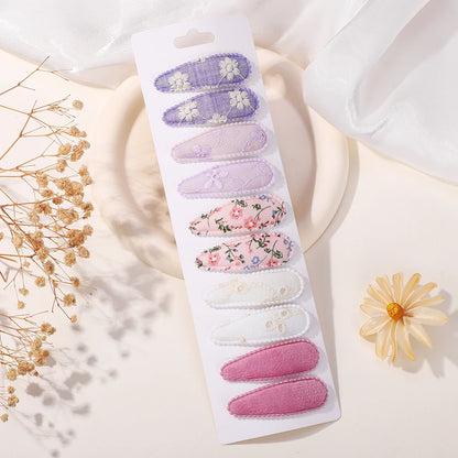 10 Pcs Cotton Alloy Hair Clips for Kids - Smarsty