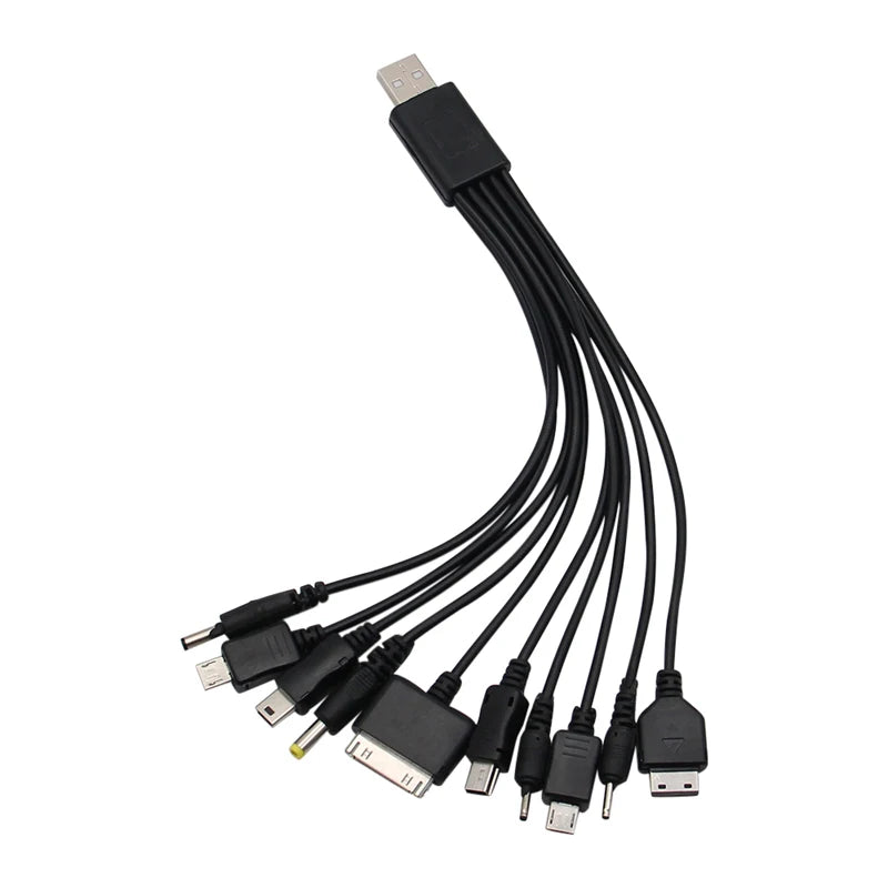 Universal USB To Multi Plug Cell Phone Charger Cable 10 to 1 USB Cable For Samsung Xiaomi Huawei Google OPPO Vivo Charger Cable - Smarsty