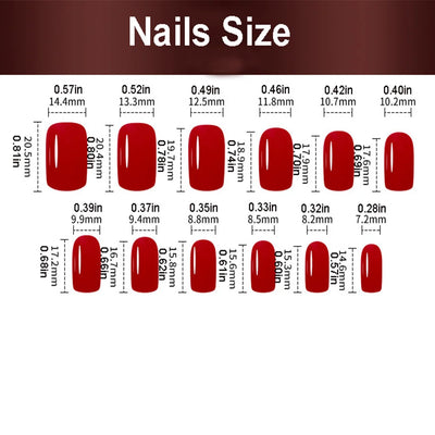 24 Piece Set Medium Long Press On Nails with Peach Flower Design - Smarsty