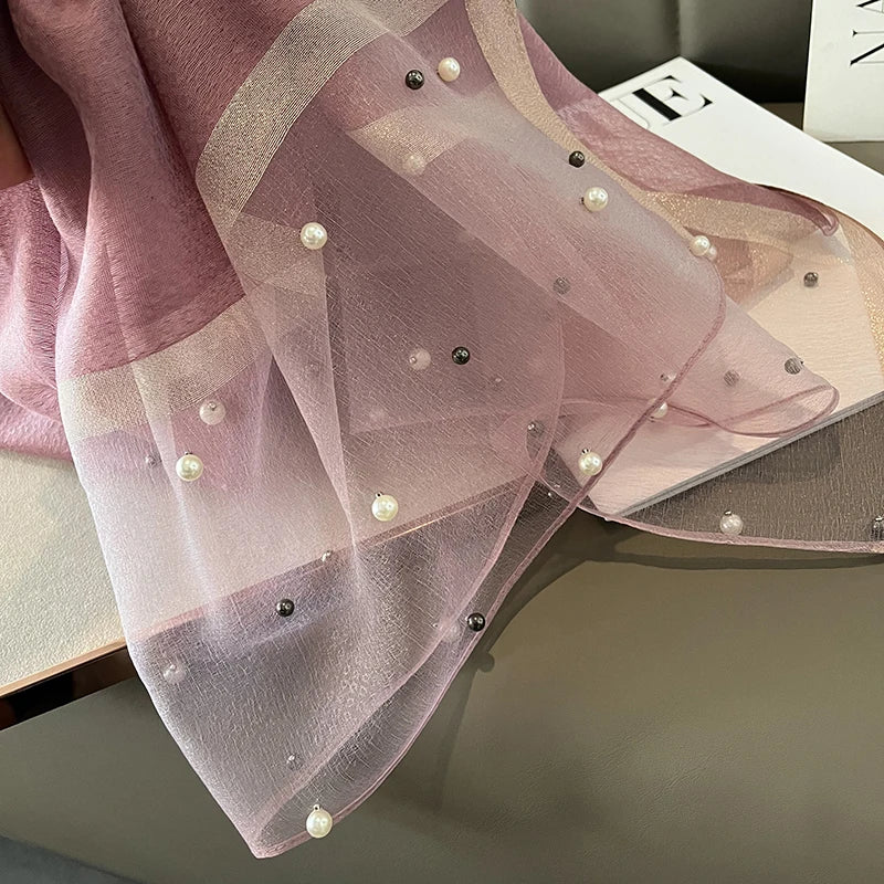 Luxury Women Silk Scarf Lightweight Summer Shawl - Smarsty