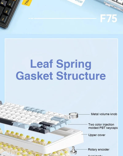 Gaming Mechanical Keyboard 75 Percent RGB Gasket Structure - Smarsty