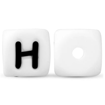 50Pcs Silicone Alphabet Beads White DIY Jewelry Making - Smarsty