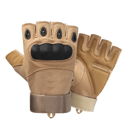 Men's Hard Knuckle Fingerless Gloves for Combat and Hunting - Smarsty