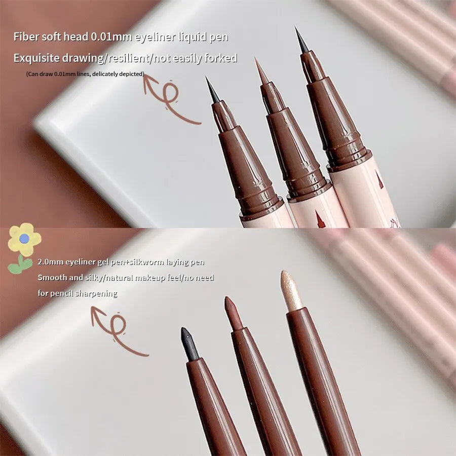Double Head Eyeliner Pen with Fine Tip Waterproof - Smarsty