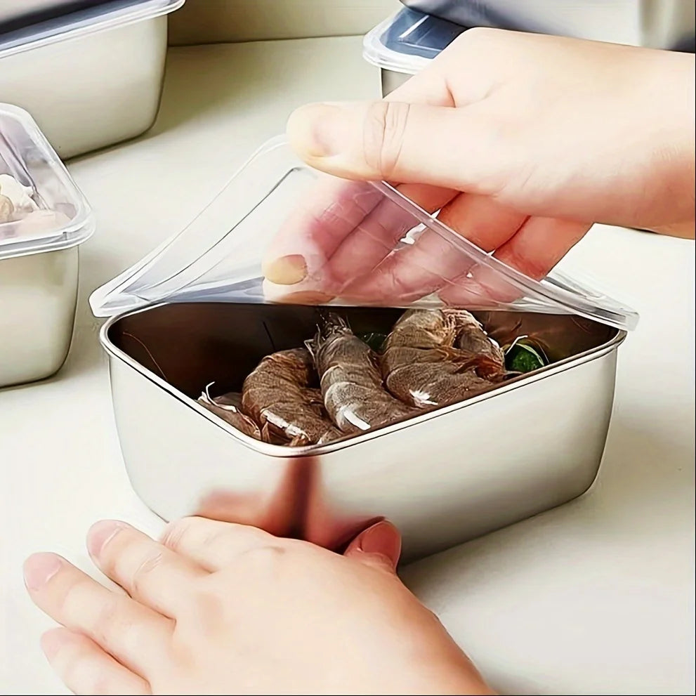 6-Piece Stainless Steel Food Storage Containers Set With Lids - Leakproof, Stackable & Reusable For Camping, Picnics, School - Smarsty