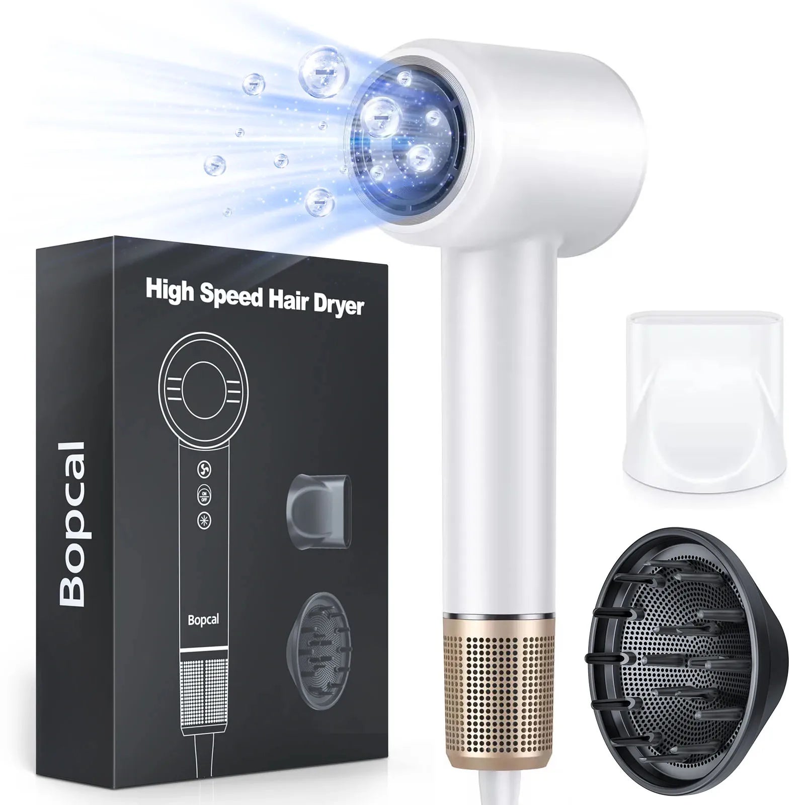 High Speed Hair Dryer with Diffuser and Negative Ions - Smarsty