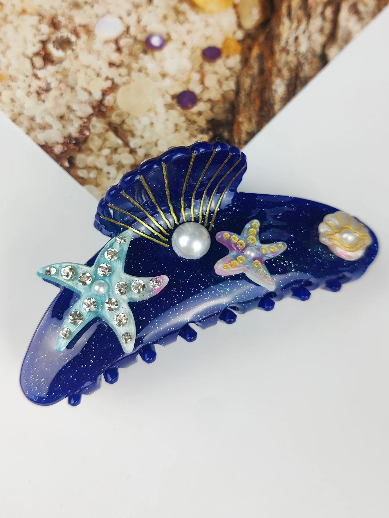 Handmade Large Sea Hair Claw Clips Acetate Beach Starfish - Smarsty