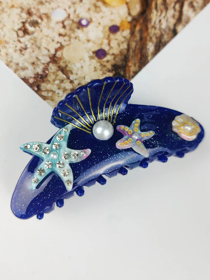 Handmade Large Sea Hair Claw Clips Acetate Beach Starfish - Smarsty