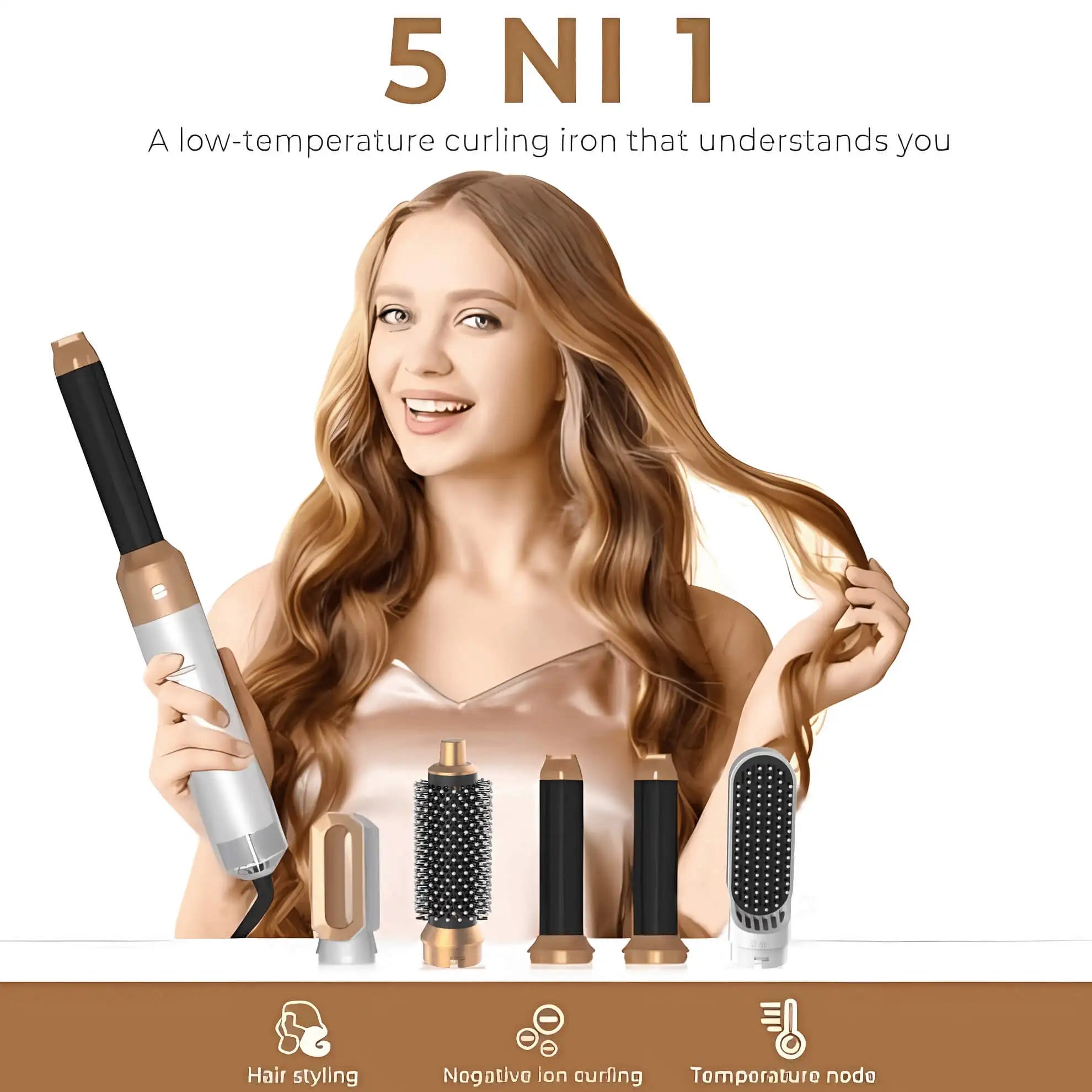 5 In 1 Hair Dryer Hot Air Comb For Styling - Smarsty