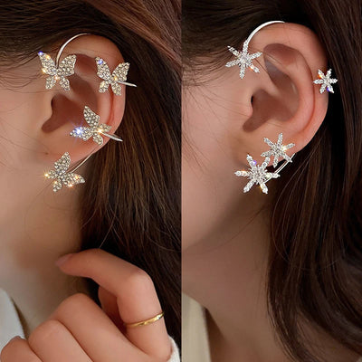 Luxury Crystal Butterfly Clip Earrings for Stylish Women - Smarsty