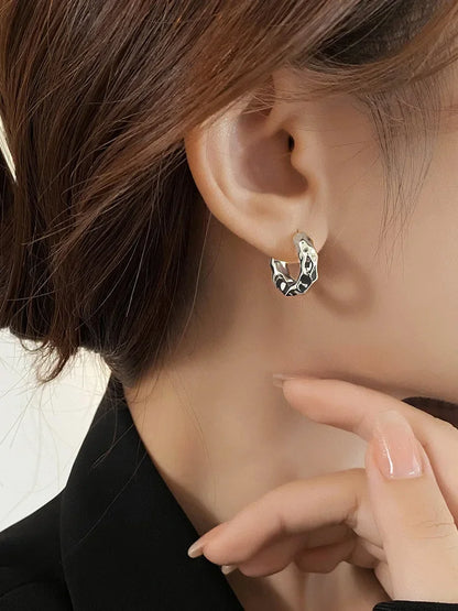 925 Sterling Silver Hoop Earrings Lightweight Trendy - Smarsty